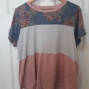 Maurices Floral Colorblock Shirt
